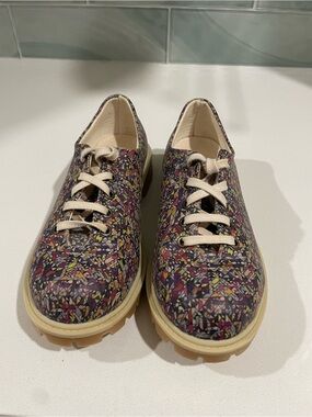 Goby Women's Multi-Pattern Lace-Up Sneakers in Cream Laces